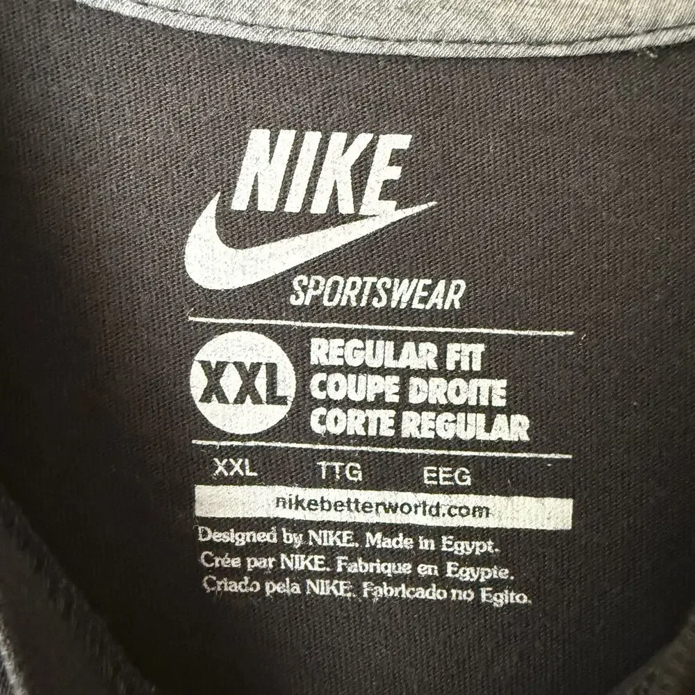Nike sz XXL gray red short‎ sleeve swoosh spellout T-shirt